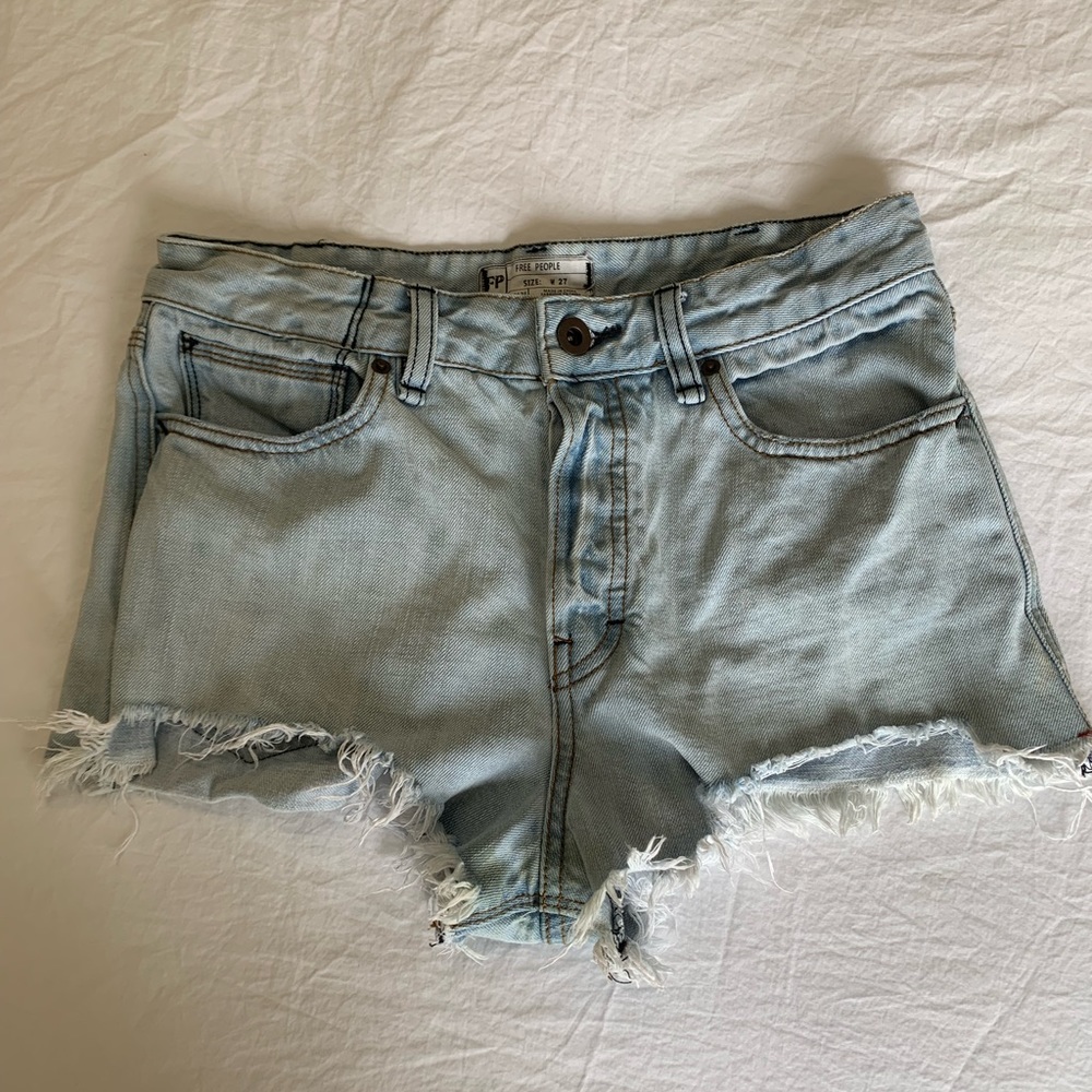 Free People High Rise Denim Shorts